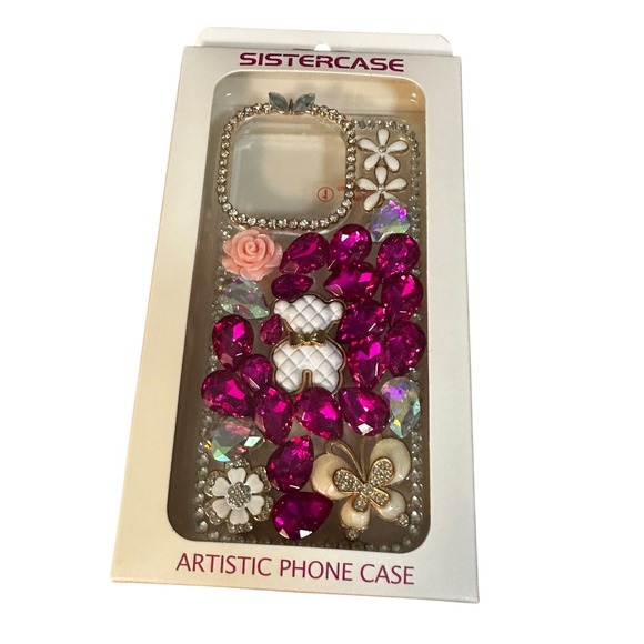 Sistercase Other - Sistercase Bling Rhinestone Phone Case Artistic Design Flowers Teddy Bear